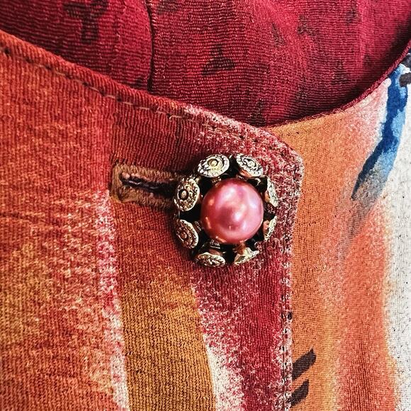 Vintage Dorothy Schoelen Platinum Vest Sz 6 Abstract Artsy Print 90s Made USA - Picture 11 of 13